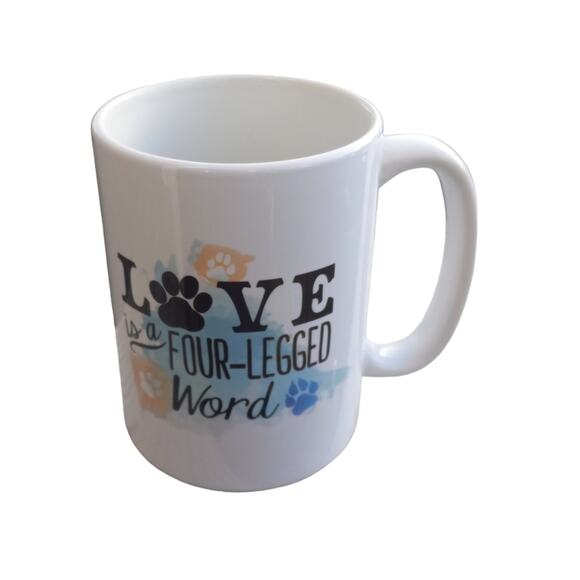 Love is a Four Legged Word Dog Lovers Rare Coffee Cup Coffee Mug - Picture 5 of 8
